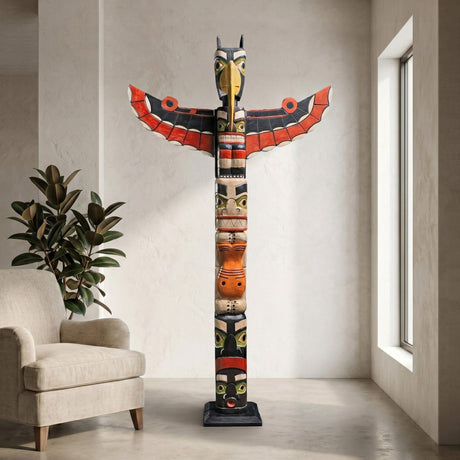 Handcrafted Totem Pole - Phoenix | 6'5" (200 cm)