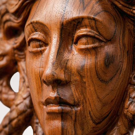 Hand Carved Teak Wall Art - Medusa