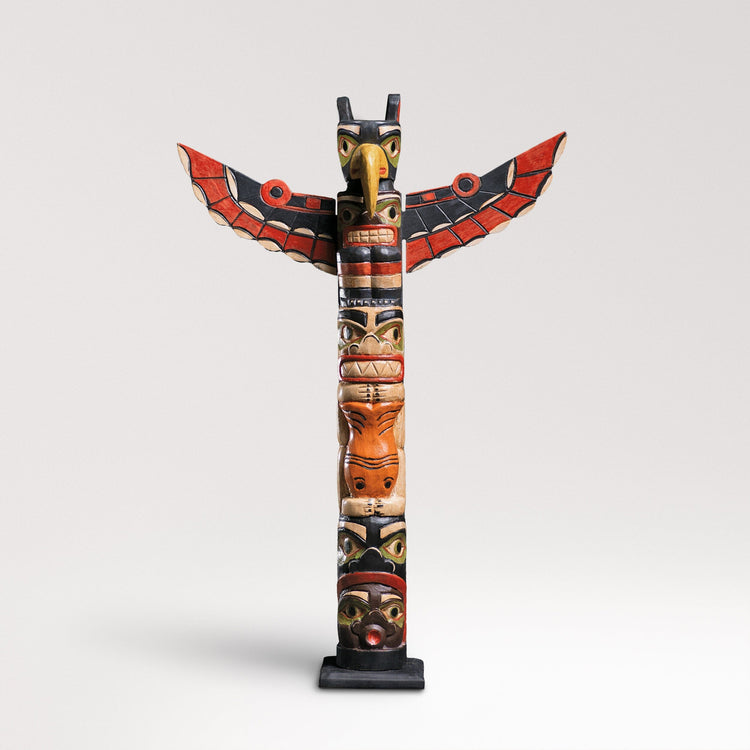 Phoenix Totem Pole | Premium Hand-Carved Wood Sculpture | Noro Arts