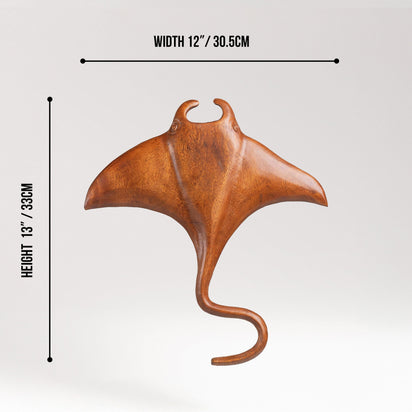 に*ん様 「正規品」9 hand Manta Ray 2.0 Mokume製　E Hand-Carved Teak Manta Ray Wall Art | Coastal Wooden Decor | Noro Arts