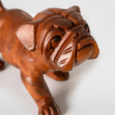 Hand Carved Wood Sculpture - Bulldog Pride