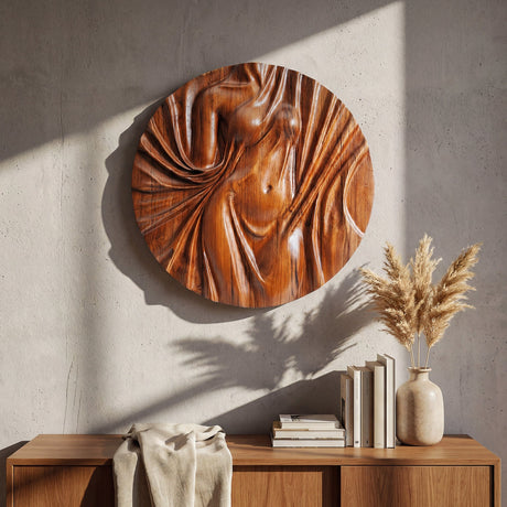 Hand Carved Teak Wall Art - Aurelia