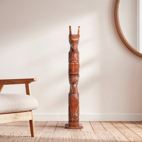 Hand Carved Totem Pole - Luna
