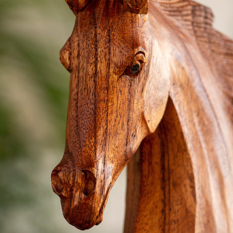 Hand Carved Wood Sculpture - Horse Head