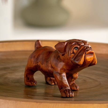 Hand Carved Wood Sculpture - Bulldog Pride