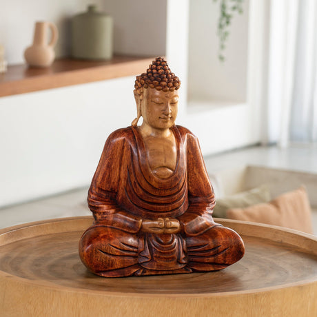 Hand Carved Wood Sculpture - Spiritual Bliss