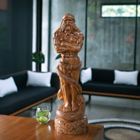 Hand Carved Teak Wood Sculpture - Hercules