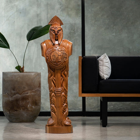 Hand Carved Totem Pole - Gladiator