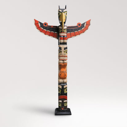 Phoenix Totem Pole | Premium Hand-Carved Wood Sculpture | Noro Arts