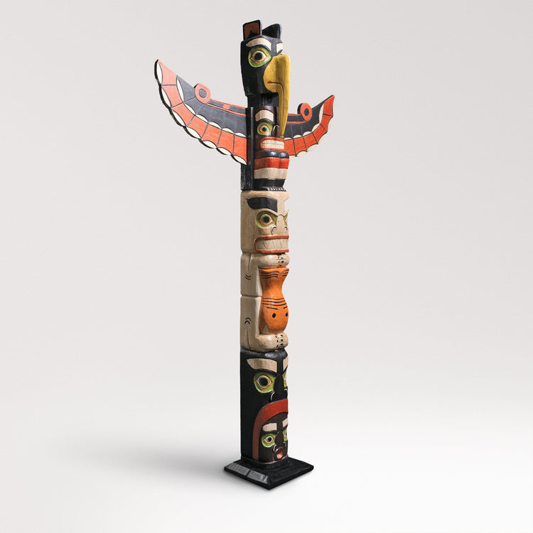 Phoenix Totem Pole | Premium Hand-Carved Wood Sculpture | Noro Arts