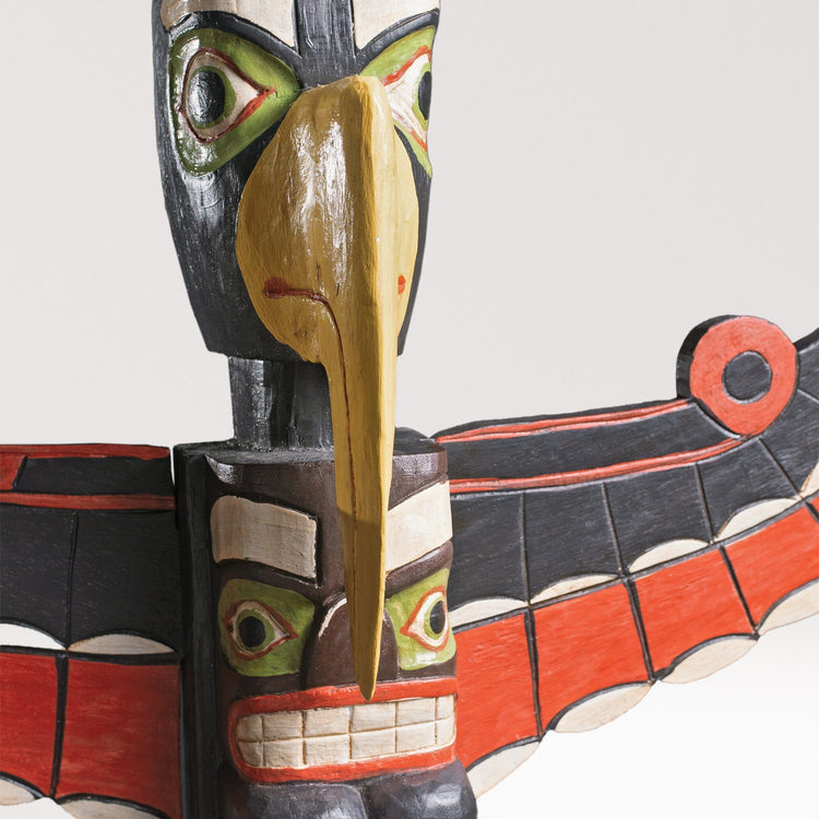 Phoenix Totem Pole | Premium Hand-Carved Wood Sculpture | Noro Arts