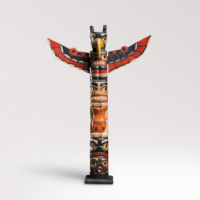Phoenix Totem Pole | Premium Hand-Carved Wood Sculpture | Noro Arts