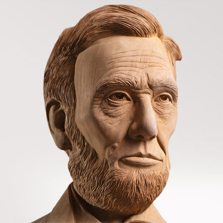 Hand Carved Teak Wood Sculpture - Lincoln
