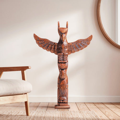 Hand Carved Totem Pole - Lunar