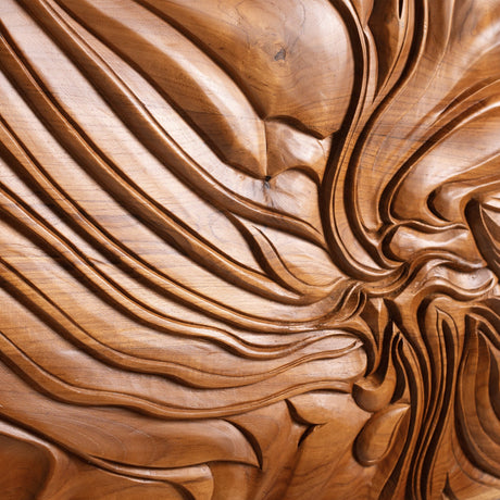 Hand Carved Teak Wall Art  - Eternal Flow