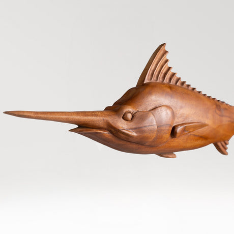 Hand Carved Teak Wall Art - Marlin