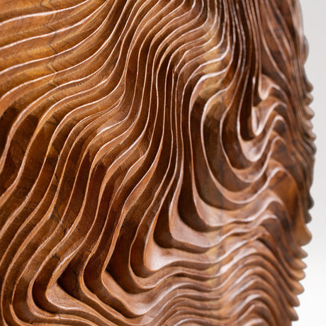 Hand Carved Teak Wall Art  - Woven Moon