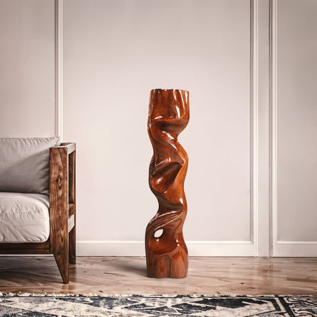 Hand-Carved Wood Sculpture - Erosion