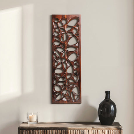 Hand Carved Teak Wall Art - Tangle