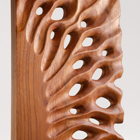 Hand Carved Teak Wall Art - Radiant Bloom