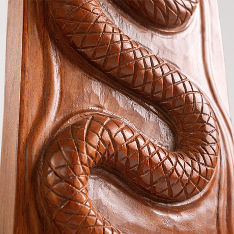 Hand Carved Teak Wall Art  - Snake