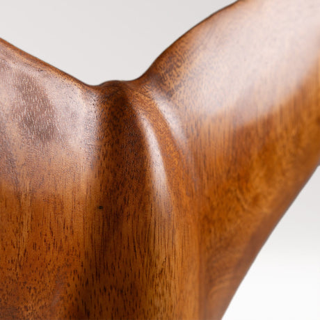 Hand Carved Teak Wood Art - Whale Tail