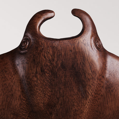 Hand Carved Teak Wall Art - Manta Ray (Dark Teak)