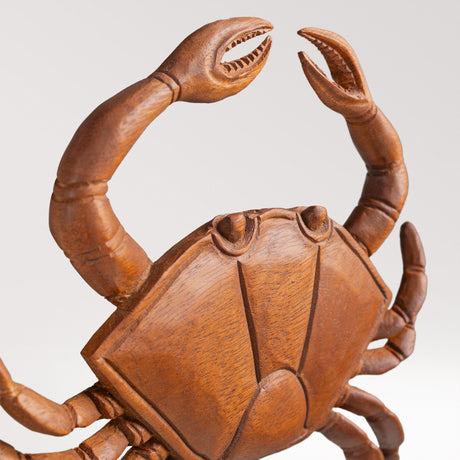 Hand Carved Teak Wall Art - Crab
