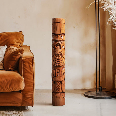 Hand Carved Totem Pole - Styrkár