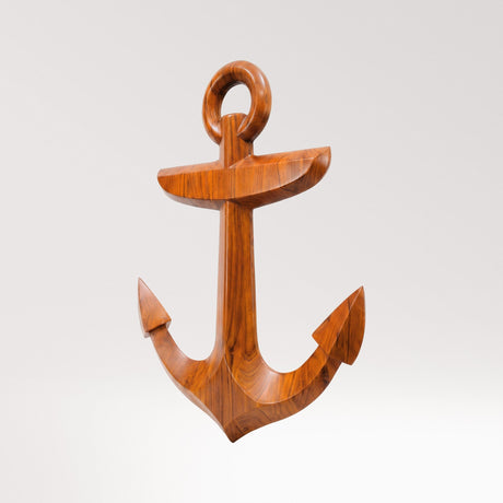 Hand Carved Teak Wall Art - Anchor