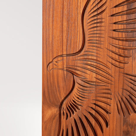 Hand Carved Teak Wall Art - Eagle