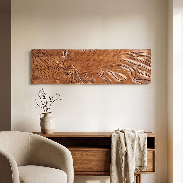 Abstract Wood Wall Art | Mid Century Modern Teak | Noro Arts