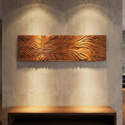 Eternal Flow Teak Sculpture | Premium Hand-Carved Wood Art | Noro Arts