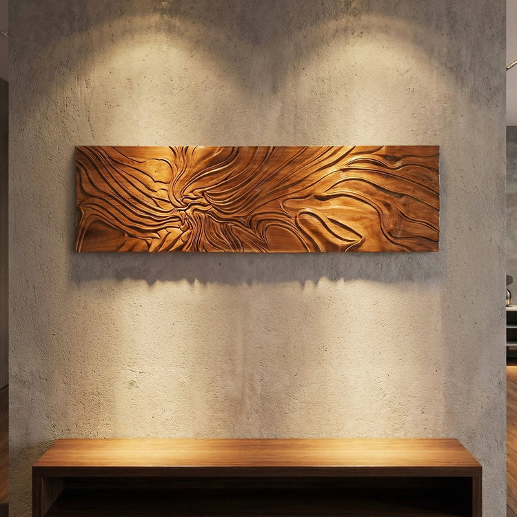 Abstract Wood Wall Art | Mid Century Modern Teak | Noro Arts