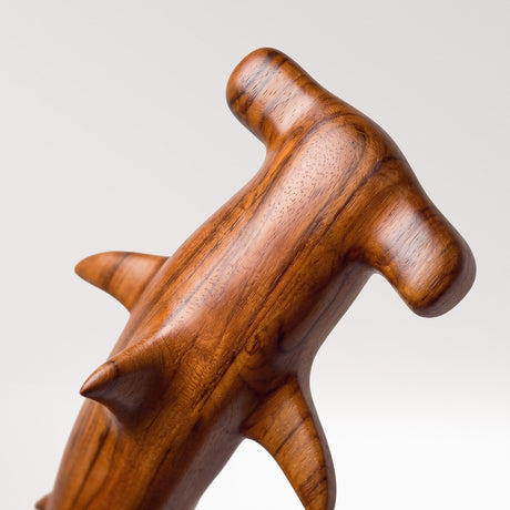 Hand Carved Teak Wall Art - Hammerhead Sharks