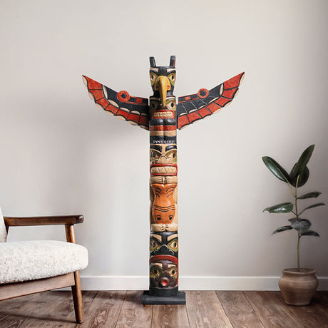 Hand Carved Totem Pole - Phoenix