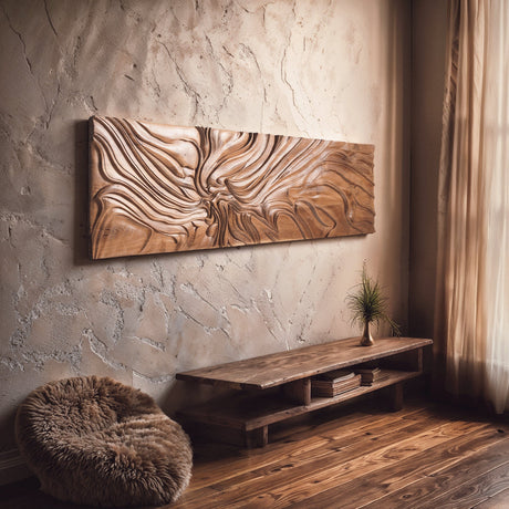 Hand Carved Teak Wall Art  - Eternal Flow