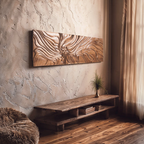 Hand Carved Teak Wall Art  - Eternal Flow