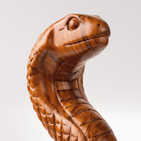 Hand Carved Teak Wood Sculpture - Snake